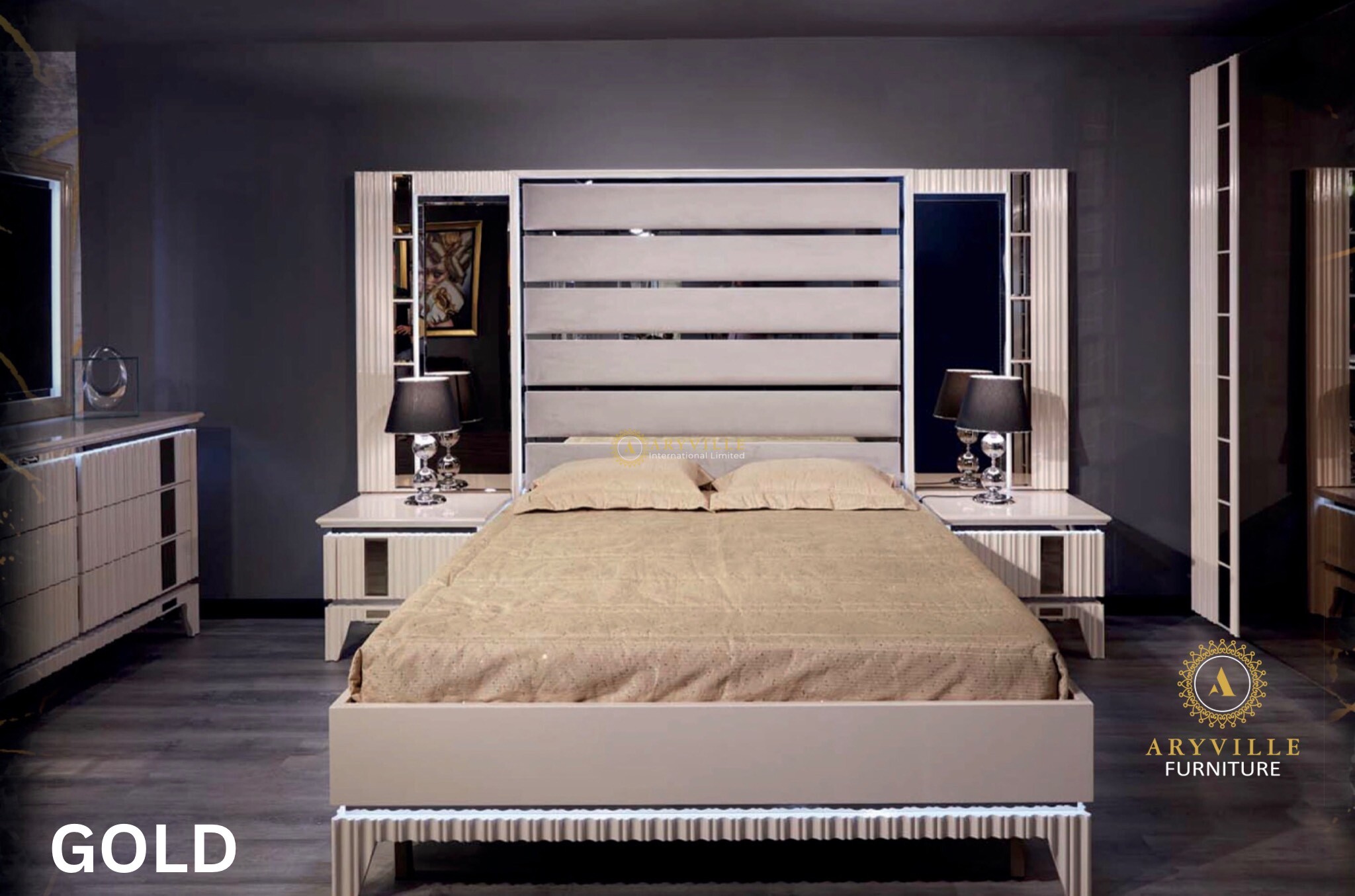 GOLD BEDROOM SET (CS)